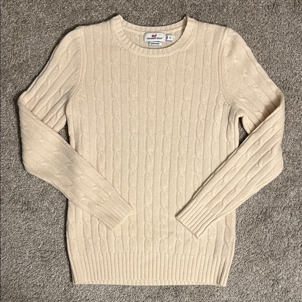 Vineyard Vines Cashmere Sweater in Cream